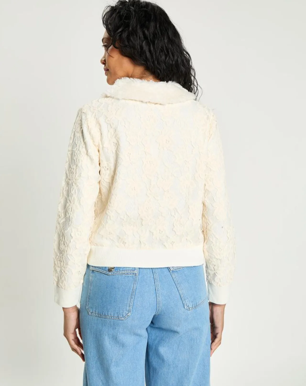 Cardigan Maille Dentelle ecru