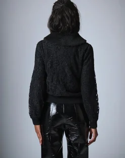 Cardigan Maille Dentelle noir