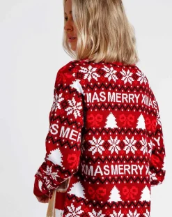 Cardigan Noël rouge