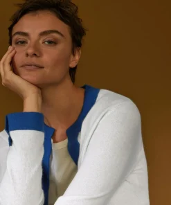 Cardigan Octavie, contraste blanc