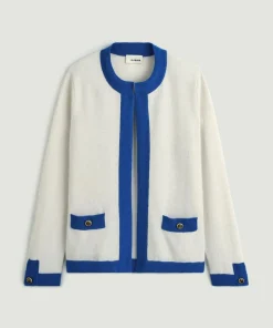 Cardigan Octavie, contraste blanc