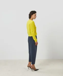 Cardigan Raven 100% Cachemire boutons et poches jaune