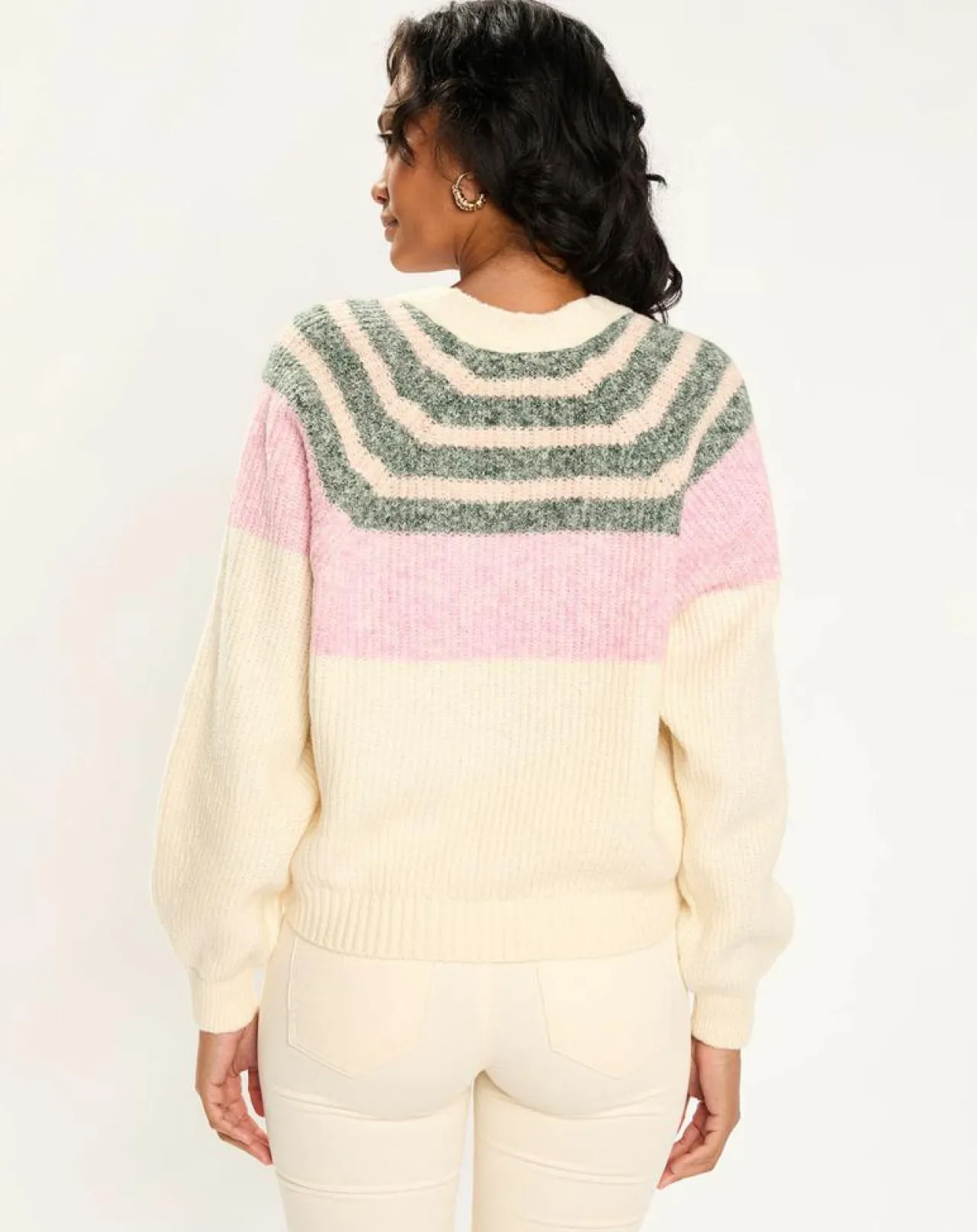 Cardigan rayé multicolore