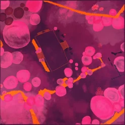 Carré 100% Soie Alice néon - 105x105 cm