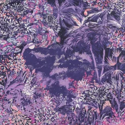 Carré 100% Soie Idylle lilas - 105x105 cm