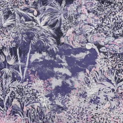 Carré 100% Soie Idylle lilas - 105x105 cm