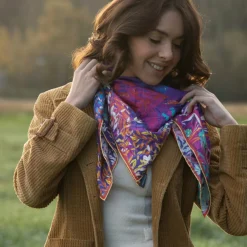 Carré 100% Soie Idylle néon - 105x105 cm