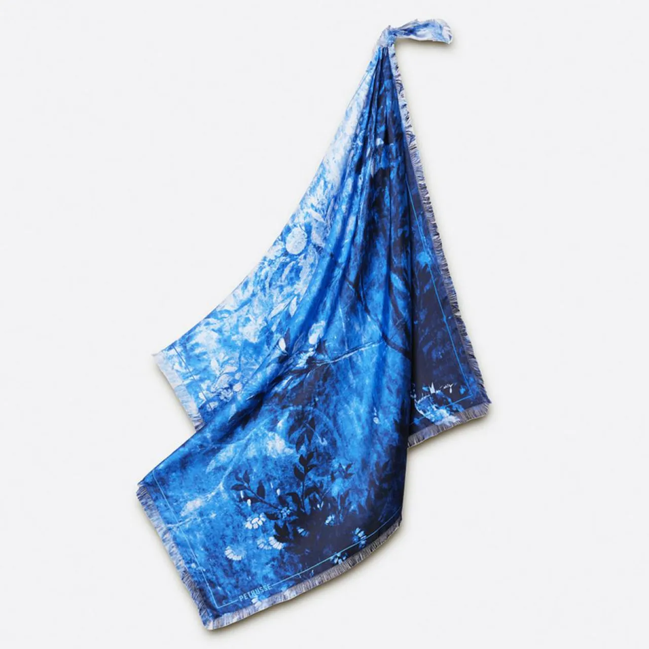 Carré 100% Soie Liv denim - 90x90 cm