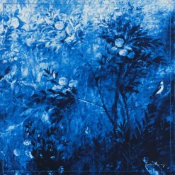 Carré 100% Soie Liv denim - 90x90 cm