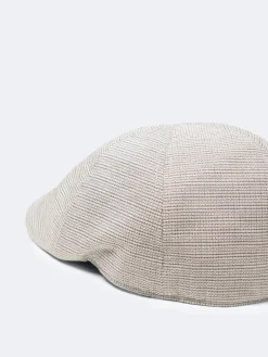 Casquette plate micro-motif blanc neige