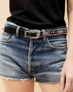 Ceinture en Cuir Dinka noire