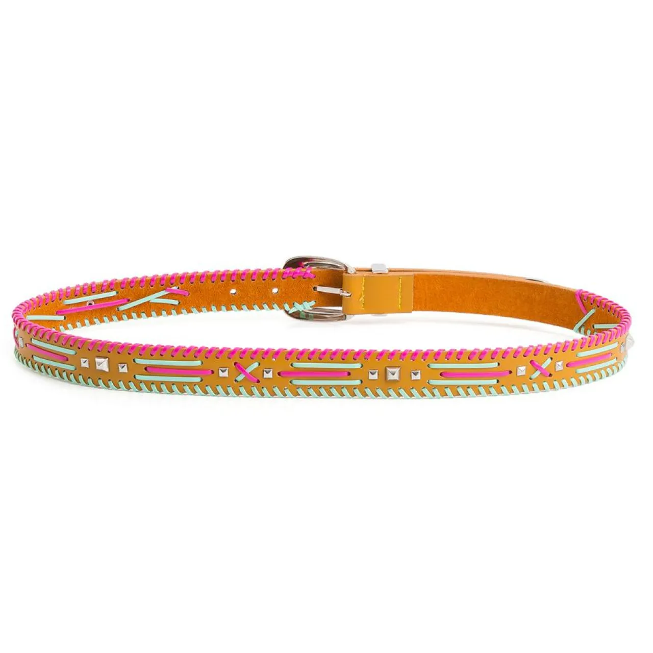 Ceinture en Cuir Dinka ocre