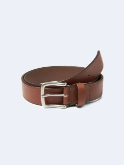 Ceinture en cuir grainé marron
