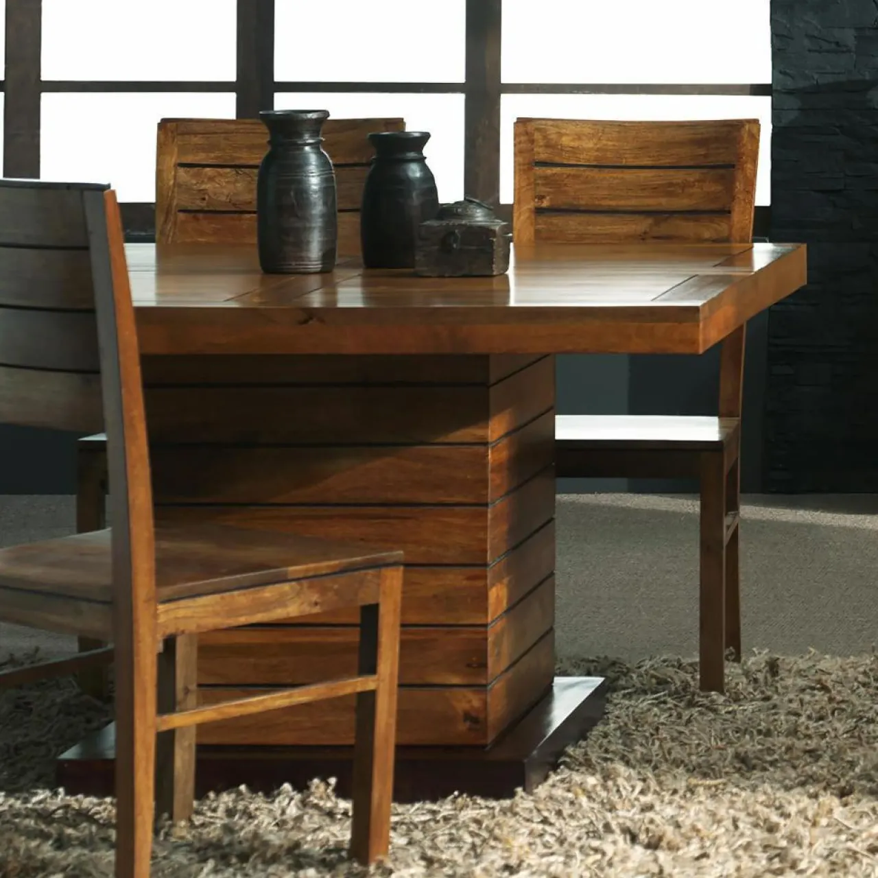 Chaise bois massif manguier herods marron - 45x45x98 cm