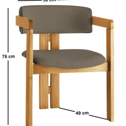 Chaise Co chêne/marron - 58x76x49 cm