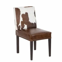 Chaise en peau de vache Acacia Savage Naturel - 46x50x88 cm