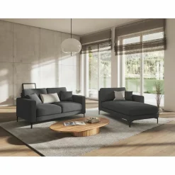 Chaise Longue Droite Venus gris foncé - 160x104x90 cm