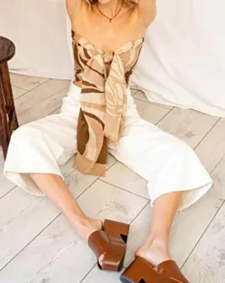 Écharpe 100% Coton Bio Onde sable - 70x200 cm