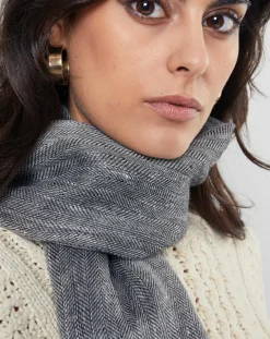 Écharpe 100% Lin Volage Graphite - 60x190 cm