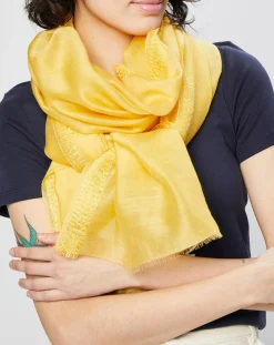 Écharpe en Laine & Soie Elegie mimosa - 70x200 cm