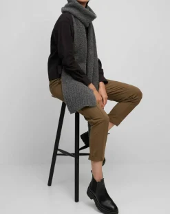 Écharpe en Laine mélangée et bouclée gris foncé