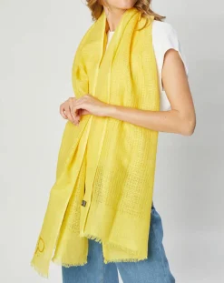 Écharpe en Lin & Coton Olaf jaune - 60x190 cm