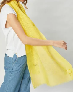 Écharpe en Lin & Coton Olaf jaune - 60x190 cm