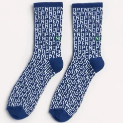 Chaussettes hautes en Coton mélangé Flope imprimées bleues