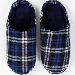 Chaussons à carreaux bleus