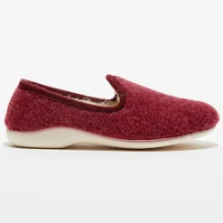 Chaussons charentais fourrés en Laine bordeaux