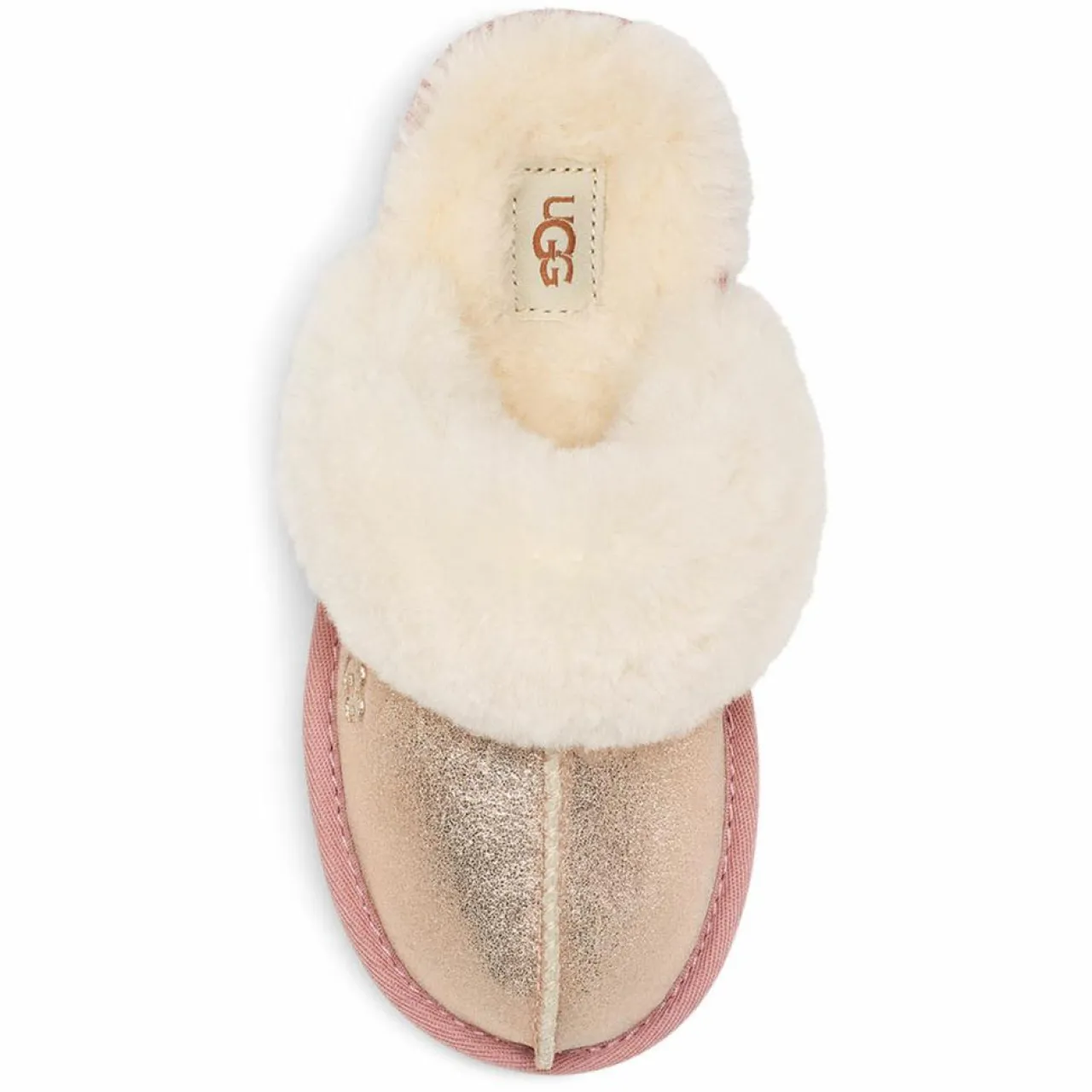 Chaussons een Peau de Moutonmétallisé Cozy Glitter roses