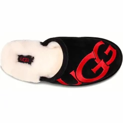 Chaussons en Cuir Scuff Logo noirs