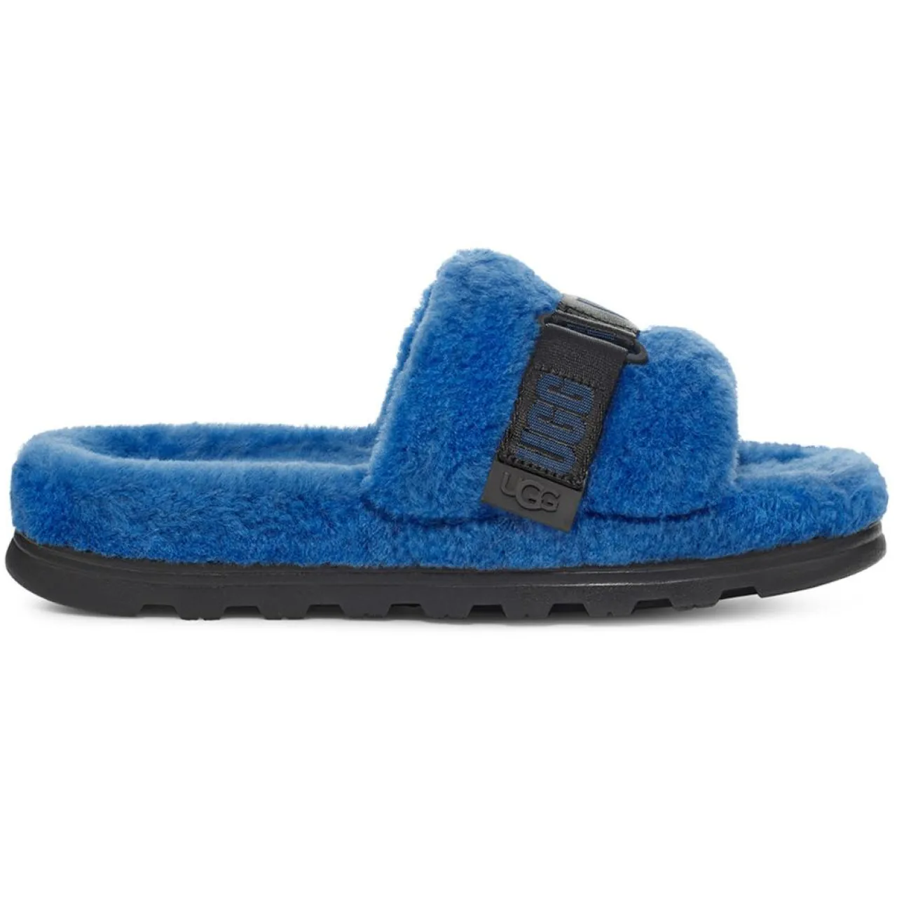 Chaussons en Peau de Mouton Fluff Up bleues