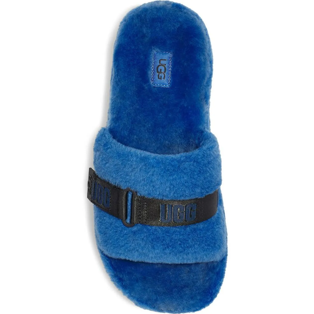 Chaussons en Peau de Mouton Fluff Up bleues