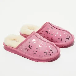 Chaussons en Velours de Cuir fourrés Keegan roses