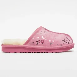 Chaussons en Velours de Cuir fourrés Keegan roses