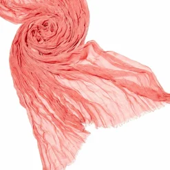 Chèche uni froissé rose - 120x190 cm