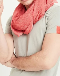 Chèche uni froissé rose - 120x190 cm