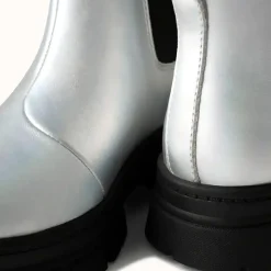 Chelsea Boots en Cuir Ashton Chelsea Shine argentées