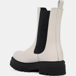 Chelsea boots en Cuir beiges - Talon 4 cm