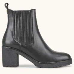 Chelsea boots en Cuir Bena noirs - Talon 7 cm