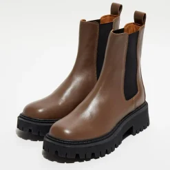Chelsea Boots en Cuir Chunky marron