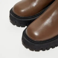 Chelsea Boots en Cuir Chunky marron