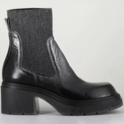 Chelsea boots en Cuir Gusto anthracite - Talon 6 cm