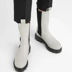 Chelsea boots en Cuir Lia crème