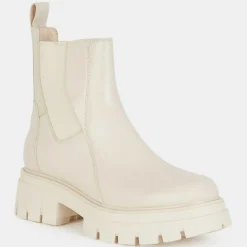 Chelsea Boots en Cuir Links beiges - Talon 6 cm