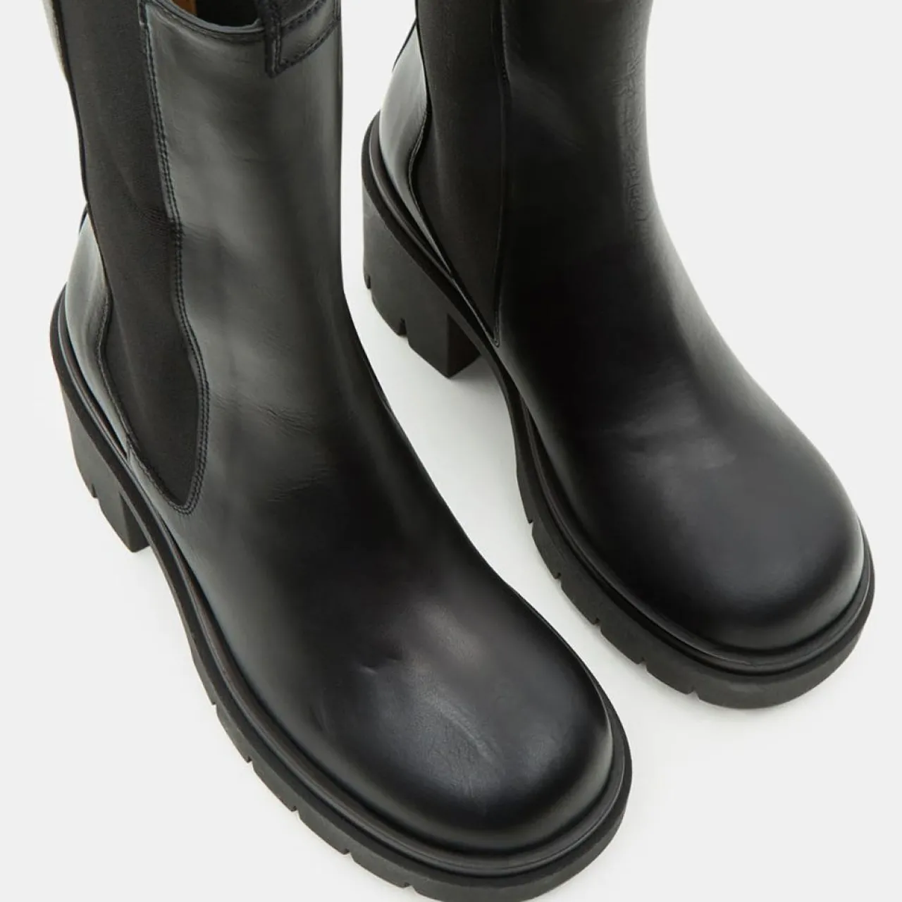 Chelsea Boots en Cuir Mid noires - Talon 8 cm