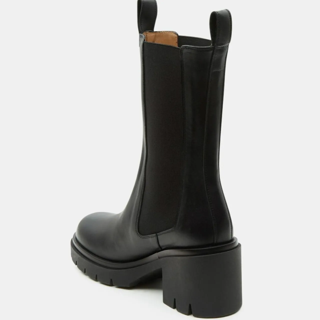 Chelsea Boots en Cuir Mid noires - Talon 8 cm