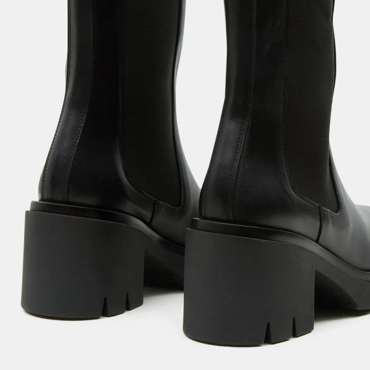 Chelsea Boots en Cuir Mid noires - Talon 8 cm