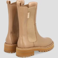 Chelsea Boots en Cuir Onna beiges
